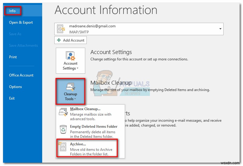 Hướng dẫn lưu trữ (Archive) email trong Outlook 2007, 2010, 2013, 2016