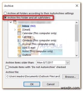 Hướng dẫn lưu trữ (Archive) email trong Outlook 2007, 2010, 2013, 2016