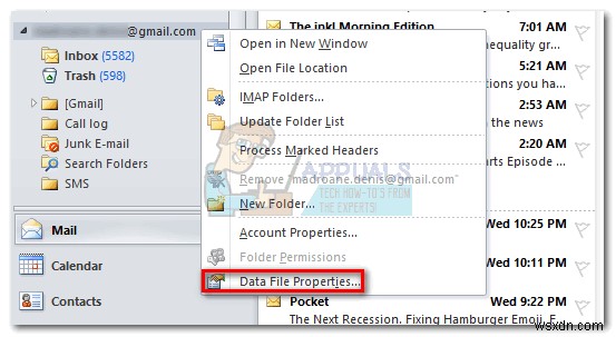 Cách thêm hoặc xóa mật khẩu file dữ liệu Outlook (PST)