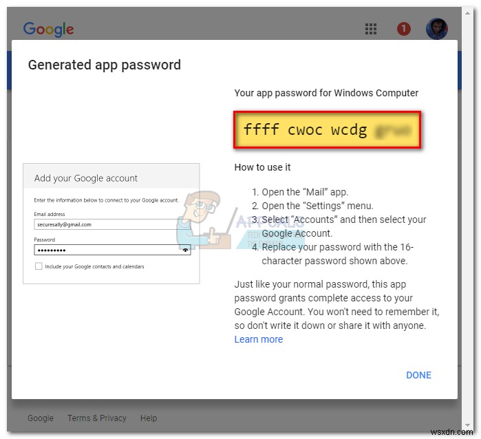Khắc phục lỗi IMAP Gmail  Invalid Credentials  trên Outlook, Thunderbird, Apple Mail
