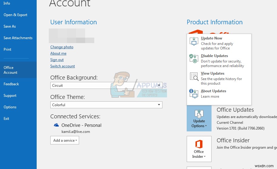 Khắc phục: Outlook 2016 bị treo khi xem trước tệp Excel