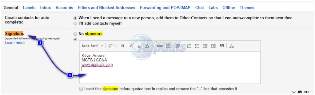 Cách tạo Chữ ký HTML trong Gmail, Yahoo và Hotmail