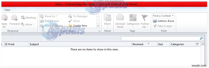 Sửa lỗi: Outlook 2010 tự động khởi động ở Chế độ An toàn (Safe Mode)