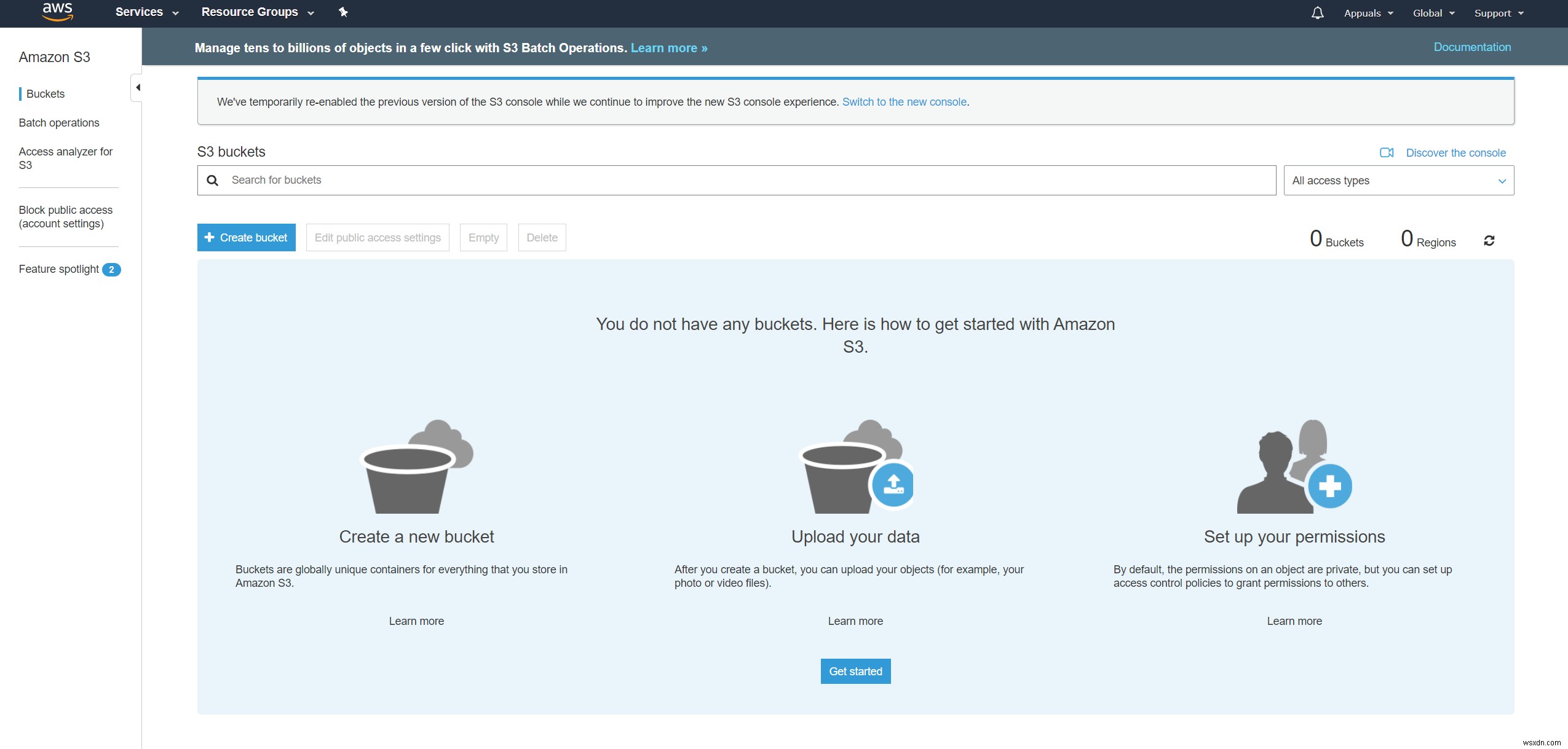 Cách Tạo Và Cấu Hình Bucket Amazon S3
