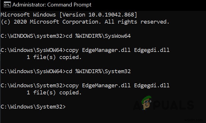 Sửa lỗi The Code Execution cannot Proceed (Edgegdi.dll)