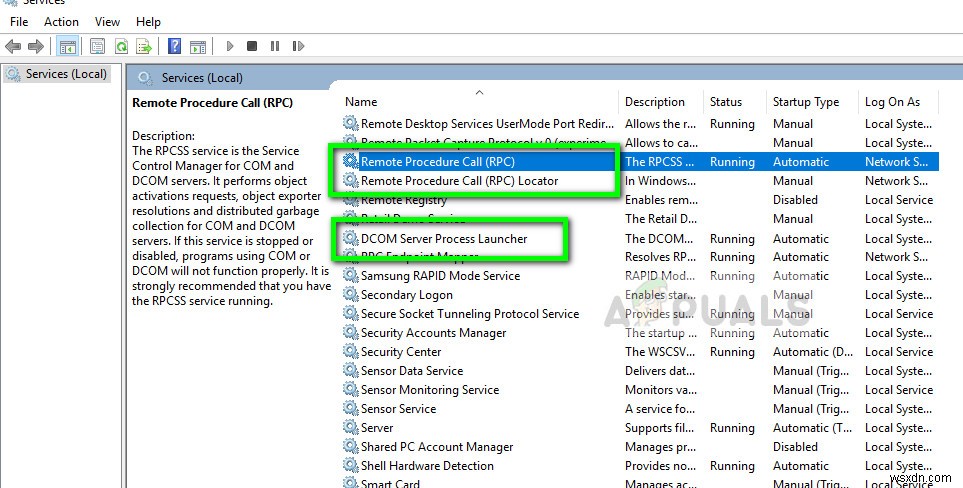 Khắc phục lỗi  The RPC Server is Unavailable  trên Windows 7, 8, 10