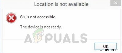 Khắc phục lỗi  The device is not ready  trên Windows 7, 8, 10