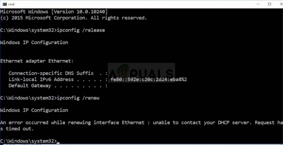 Khắc phục lỗi  Unable to Contact your DHCP Server  trên Windows 7, 8, 10