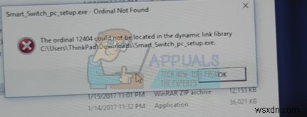 Khắc phục lỗi  Ordinal Not Found  (mfc90u.dll) trên Windows 7, 8, 10