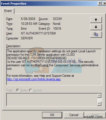 Khắc phục lỗi DCOM Event ID 10016 trên Windows 7, 8, 10