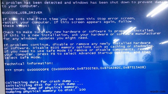 Khắc phục: Màn hình xanh do BUGCODE_USB_DRIVER