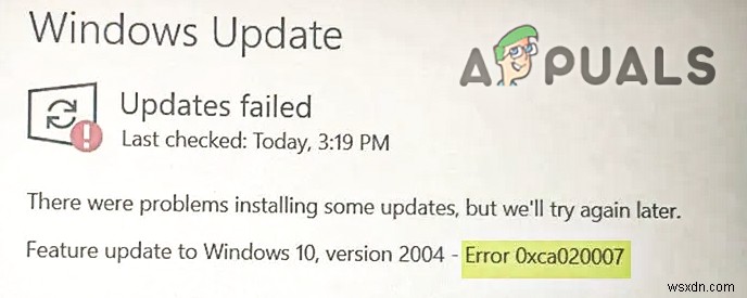 Cách khắc phục  Mã lỗi: 0xca020007  khi cập nhật Windows