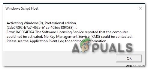 Cách khắc phục Lỗi kích hoạt: 0xC004F074 trên Windows 10