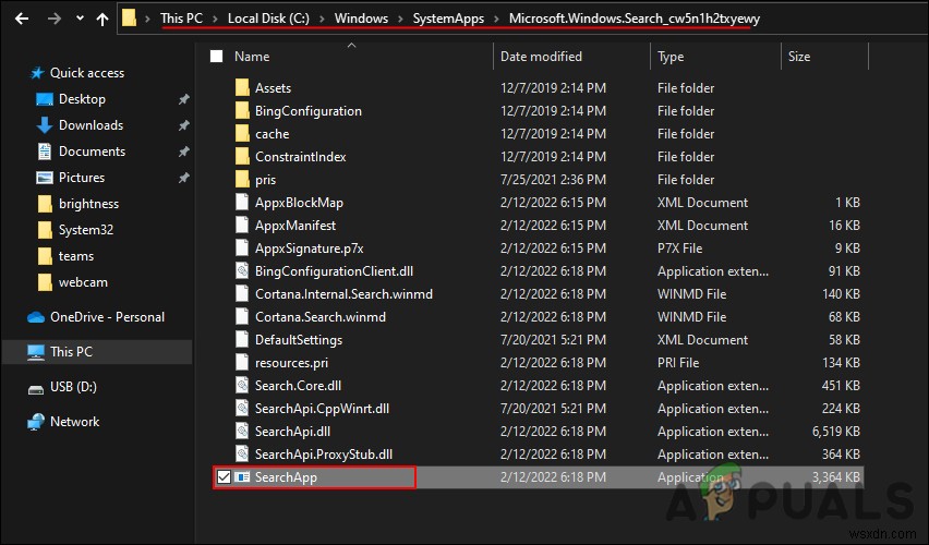 SearchApp.exe là gì và cách tắt nó?