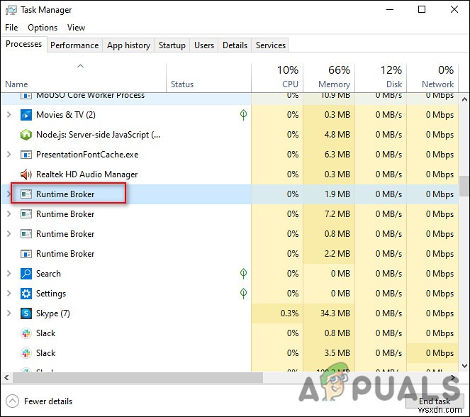 runtimebroker.exe là gì và nó làm gì?