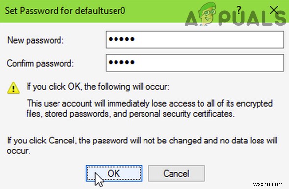 Cách xóa mật khẩu Defaultuser0 trên Windows