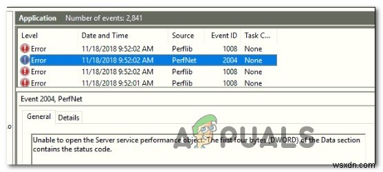 Cách khắc phục lỗi PerfNet 2004 trên Windows 10