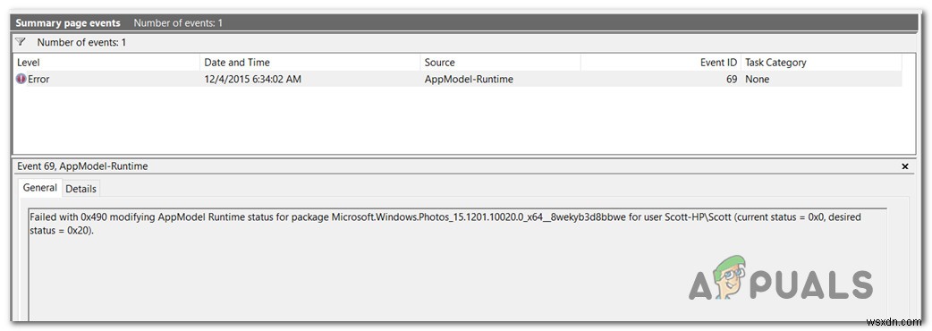 Cách khắc phục lỗi AppModel Runtime Error 0x490 trên Windows 10