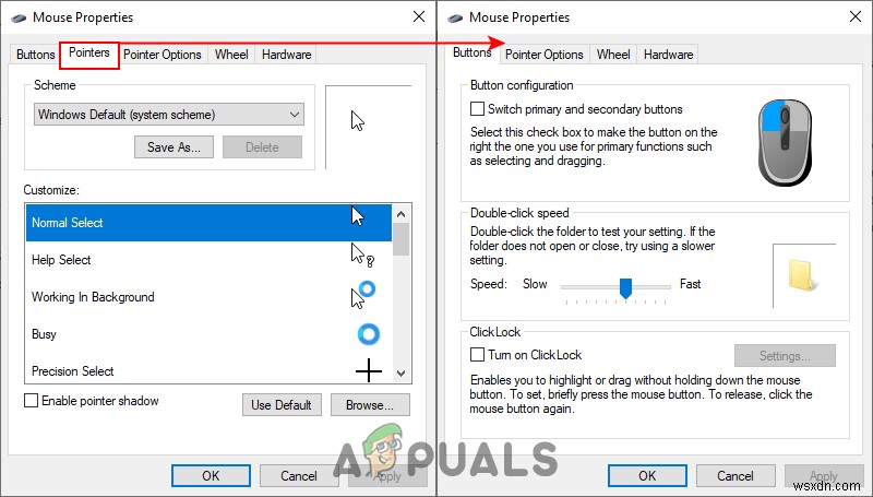 Cách ngăn người dùng thay đổi con trỏ chuột trên Windows 10