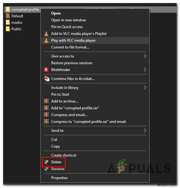 Khắc phục: Lỗi  Hồ sơ không được xóa hoàn toàn  trên Windows 10