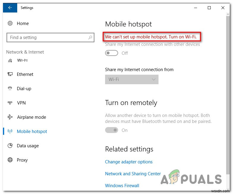 Cách khắc phục lỗi  We can t set up mobile Hotspot  trên Windows 10