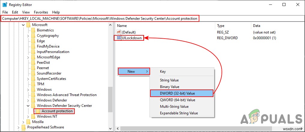 Cách ẩn khu vực Account Protection trong Windows 10