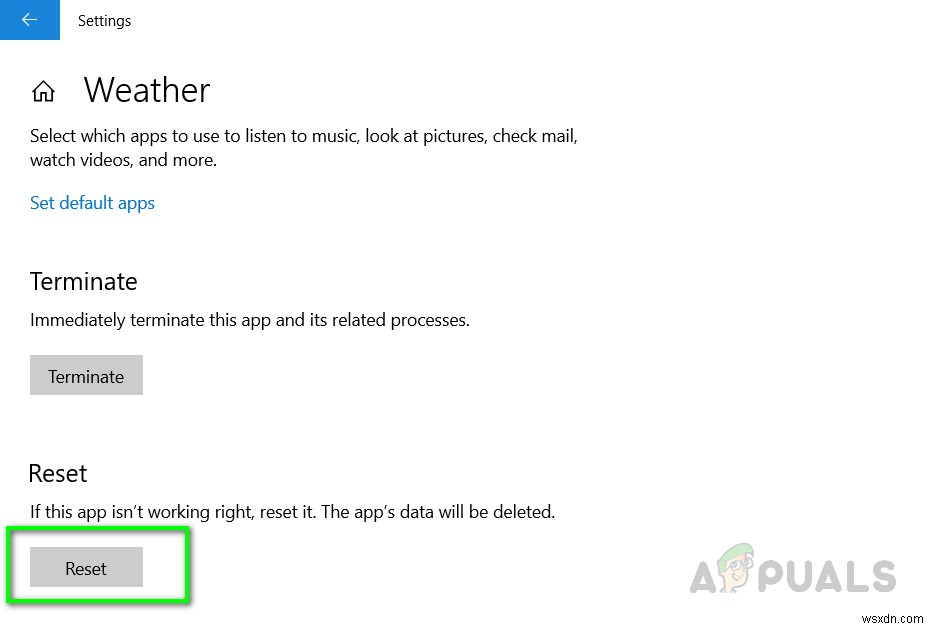 Khắc phục: Ứng dụng Weather không hoạt động / bị crash trong Windows 10