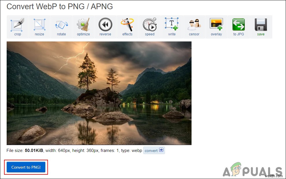 Cách lưu/Chuyển đổi WEBP sang PNG trên Windows 10