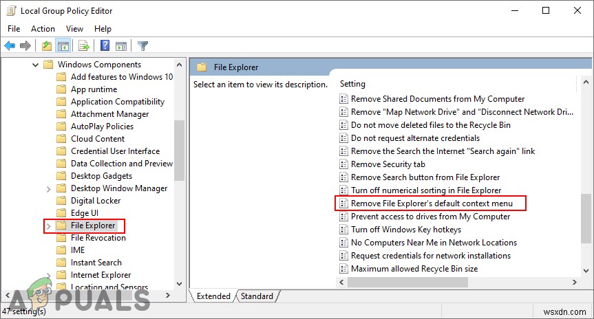 Vô hiệu hóa Menu ngữ cảnh trong File Explorer, Start Menu & Taskbar Windows 10