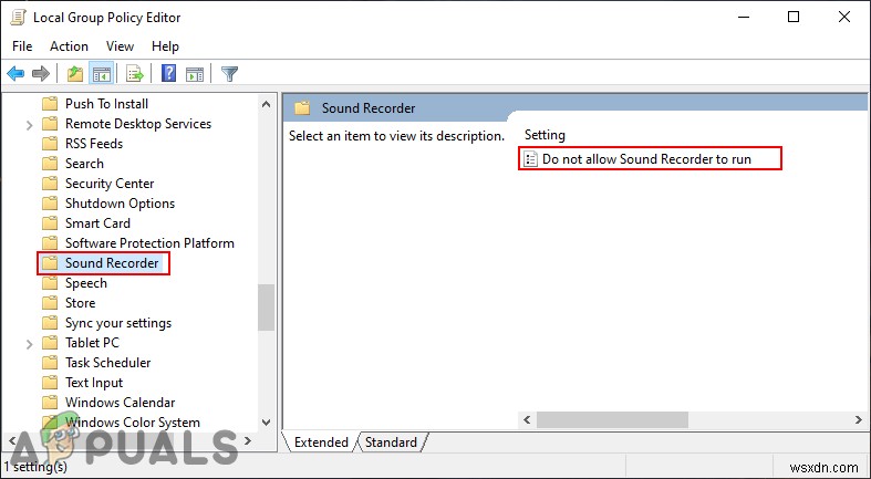 Cách tắt Sound Recorder (Thiết bị ghi âm) trên Windows 10