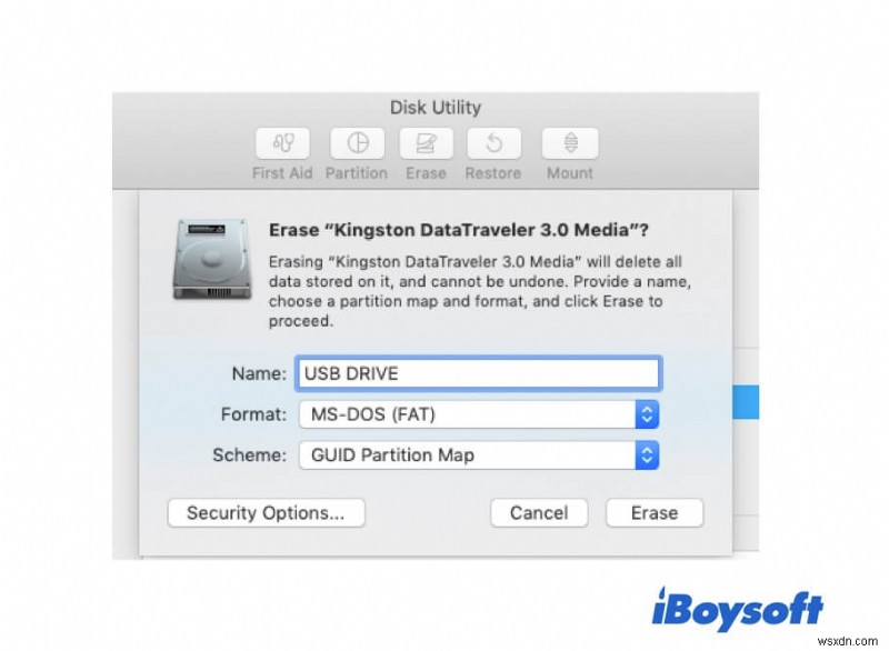 Khắc phục sự cố không thấy file trên USB Drive trên Mac