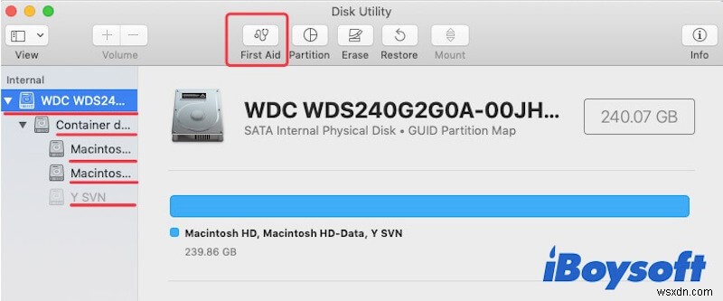Khắc phục lỗi Macintosh HD Can t Be Unlocked trên macOS