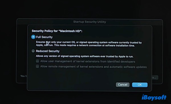 Bật System Extension iBoysoft Data Recovery Trên Mac Apple Silicon