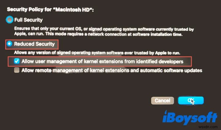 Bật System Extension iBoysoft Data Recovery Trên Mac Apple Silicon