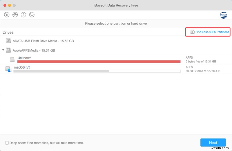 Khôi phục phân vùng APFS đã xóa trên Mac: Hướng dẫn từng bước với iBoysoft Data Recovery
