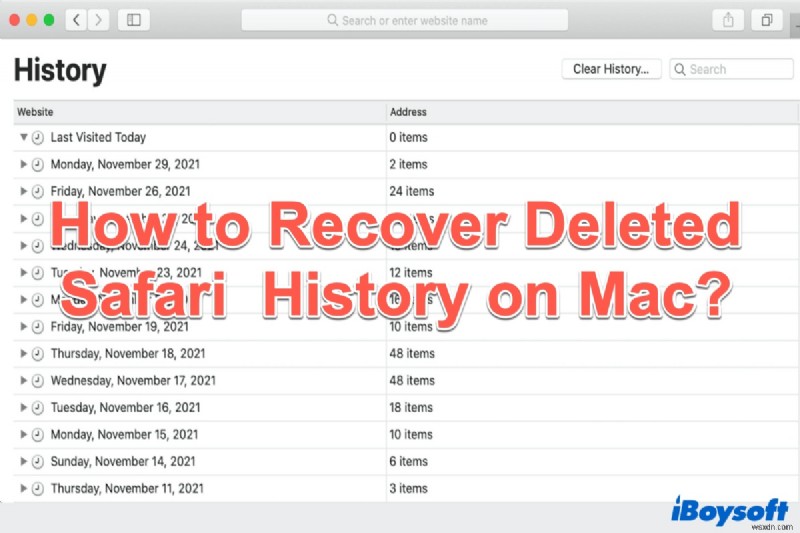 Khôi phục lịch sử duyệt web Safari đã xóa trên Mac: 3 phương pháp đơn giản
