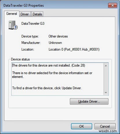 Khắc phục lỗi cài đặt driver USB 3.0 không thành công