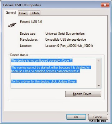 Khắc phục lỗi cài đặt driver USB 3.0 không thành công