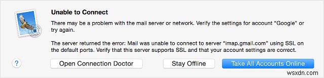 Khắc phục Apple Mail không kết nối được Gmail