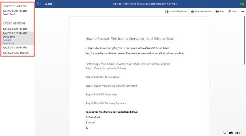 7 Phương Pháp Khôi Phục Tài Liệu Microsoft Word Bị Xóa Trên macOS