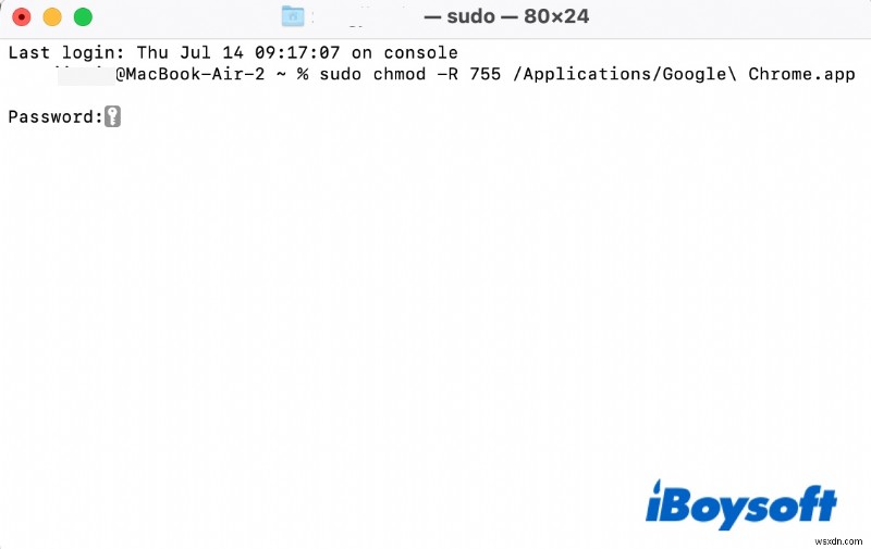 Khắc phục lỗi quyền trên macOS Big Sur: Sửa thông báo  Liên hệ quản trị viên máy tính hoặc mạng 