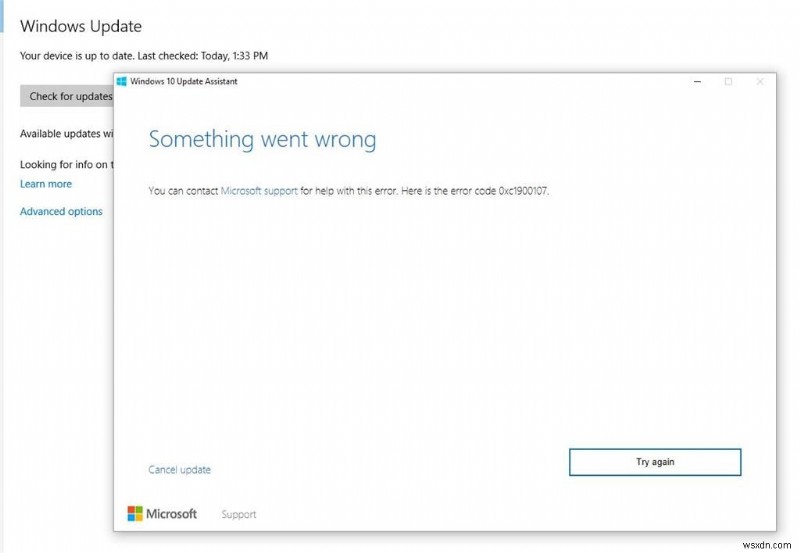 Sửa Nhanh Lỗi Windows Update 0xc1900107