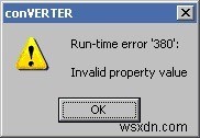 Cách khắc phục Runtime Error 380 trên Windows