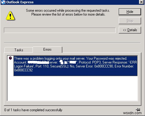 Khắc phục lỗi Microsoft Outlook 0x800ccc90: Hướng dẫn từng bước