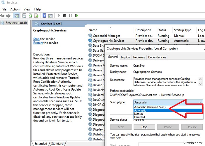 Khắc phục lỗi  A Problem Is Preventing the Troubleshooter from Starting  trên Windows 10