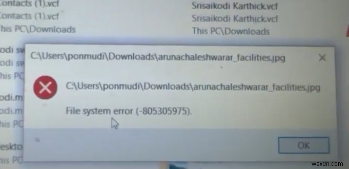 Khắc phục File System Error (-805305975) khi mở ảnh JPG/JPEG