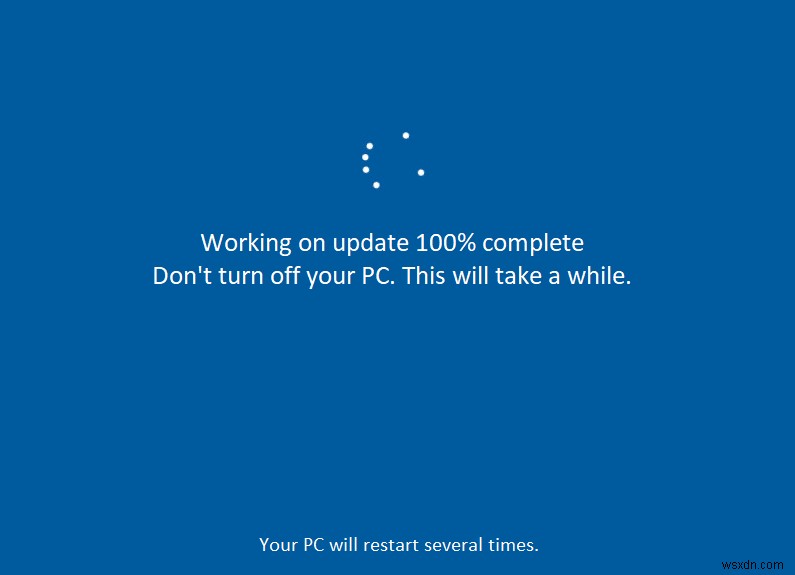 Khắc phục treo Đang xử lý cập nhật 100% hoàn tất - Không tắt máy trên Windows 10