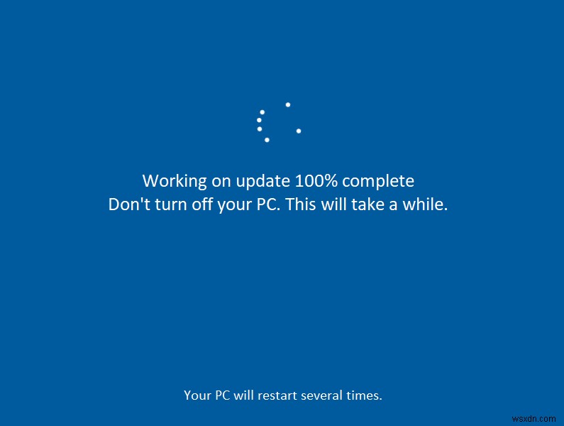 Khắc phục treo Đang xử lý cập nhật 100% hoàn tất - Không tắt máy trên Windows 10
