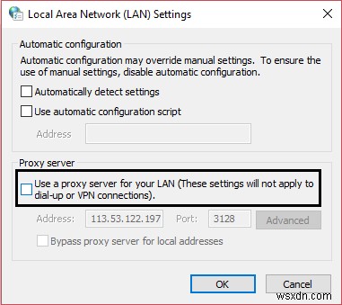 Khắc phục lỗi Máy chủ Proxy không phản hồi trên Internet Explorer