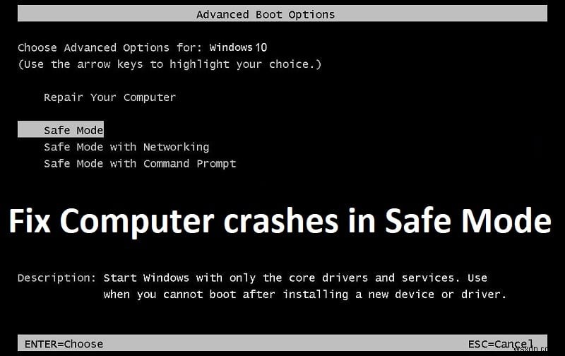 Cách khắc phục máy tính bị Crash khi chạy Safe Mode